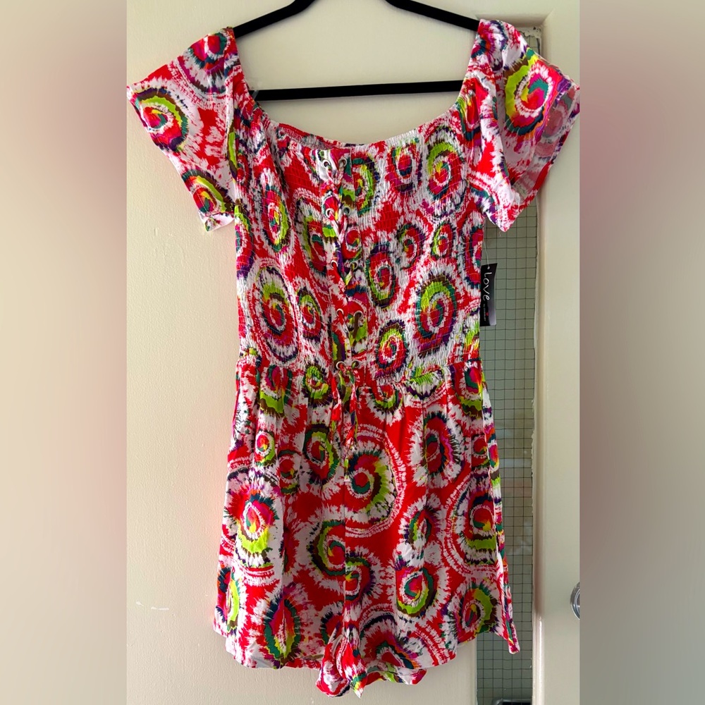 NWT Chesley Red and Green Romper.